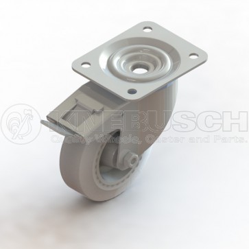 Edelstahl-Transportgeräte-Lenkrolle mit Totalfeststeller LTF41/TPU/150/0/P3