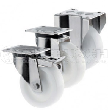 Edelstahl-Schwerlast-Bockrolle B51/NYS/150/0/P4