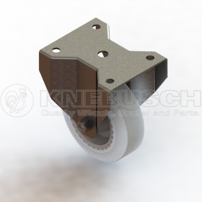 Edelstahl-Transportgeräte-Bockrolle B41/TPU/150/0/P3