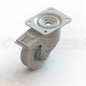 Edelstahl-Transportgeräte-Lenkrolle mit Totalfeststeller LTF41/TPU/150/0/P3