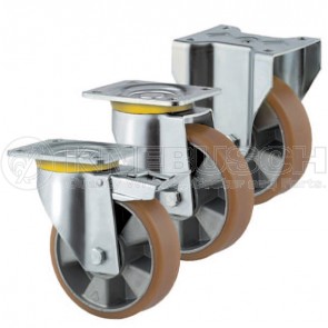 Schwerlast-Lenkrolle mit Totalfeststeller LTF50/PUA/100/5/P3